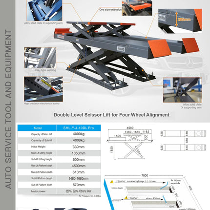 ลิฟท์ ลิฟท์เอ็กซ์ ลิฟท์กรรไกร  แบบฝั่งพื้น สำหรับตั้งศูนย์ล้อ LAUNCH