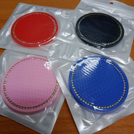 🔥พร้อมส่ง🔥แผ่นยางรองแก้วน้ํา ทรงกลม กันลื่น ฝังเพชร อุปกรณ์เสริม สําหรับที่วางขวดน้ําในรถยนต์ ราคา/ชิ้น