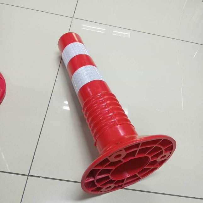 เสาจราจร เสาล้มลุก เสาสีแดงแทบขาวสีสะท้อน แบบ PU ไม่แตก ไม่หัก แถบสะท้อนแสง อุปกรณ์จราจร เซฟตี้ สินค้าในไทย