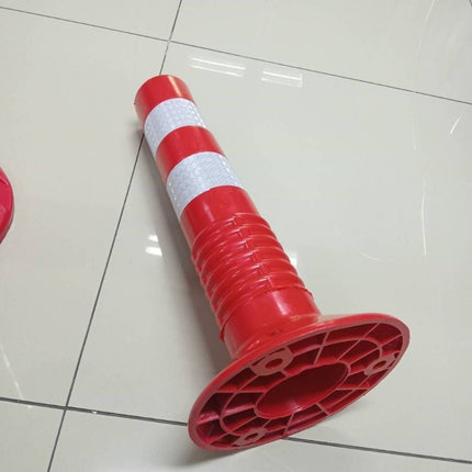 เสาจราจร เสาล้มลุก เสาสีแดงแทบขาวสีสะท้อน แบบ PU ไม่แตก ไม่หัก แถบสะท้อนแสง อุปกรณ์จราจร เซฟตี้ สินค้าในไทย