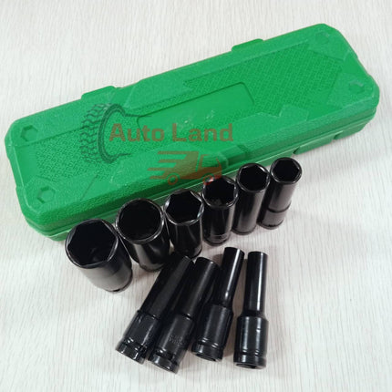 🔥พร้อมส่ง🔥10 ตัว/ชุด ชุดประแจไฟฟ้า Hex Shank ชุดลูกบล็อกยาว ชุดบล็อก ชุดประแจไฟฟ้า 1/2'' 4หุน