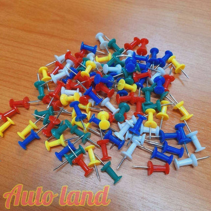 🚚พร้อมส่ง🚚 หมุดปักบอร์ด คละสี หมุดติดบอร์ด เข็มหมุดปักแผนที่ หมุดติดกระดาษ ขนาด 2.3cm