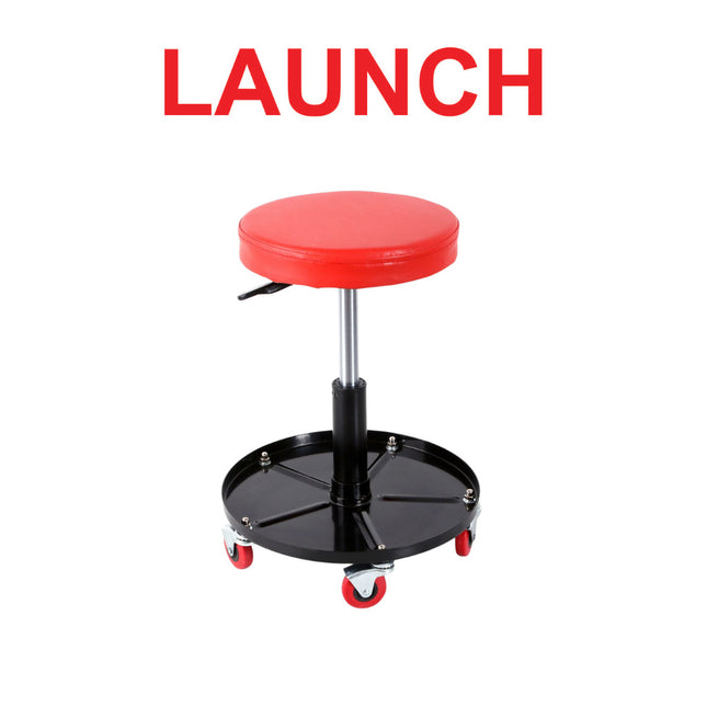 LAUNCH T Type Car Repair Stool Height เก้าอี้กลมปรับระดับได้ เก้าอี้ช่าง เบาะสีแดง (สินค้าในไทย)