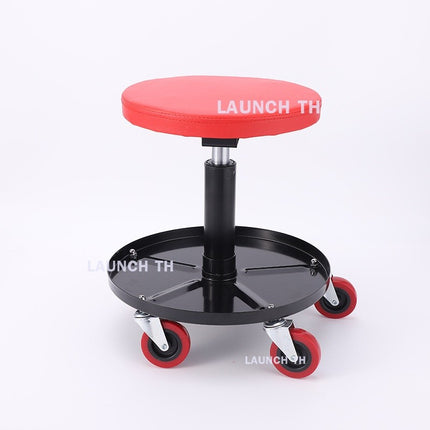 LAUNCH T Type Car Repair Stool Height เก้าอี้กลมปรับระดับได้ เก้าอี้ช่าง เบาะสีแดง (สินค้าในไทย)