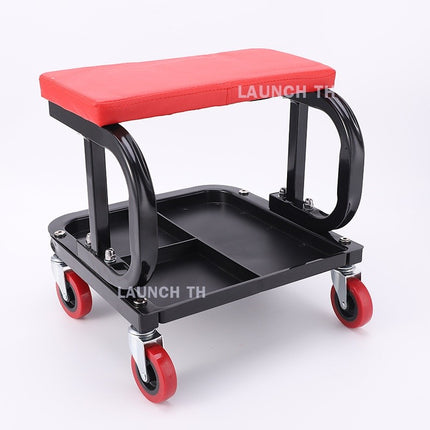 LAUNCH C Type Car Repair เก้าอี้ช่าง เก้าอี้ล้อเลื่อน แบบเหลี่ยมสีแดง มีถาดใส่เครื่องมือด้านล่าง  (ร้านส่งในไทย)