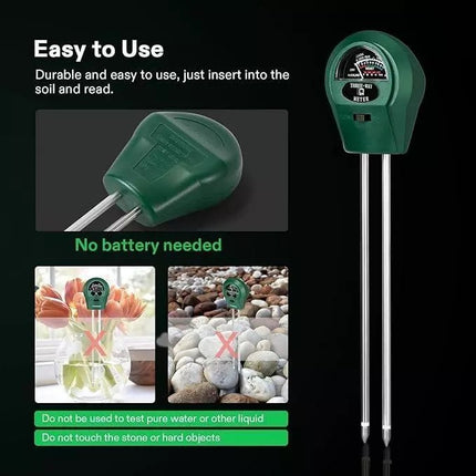 🔥พร้อมส่ง🔥เครื่องวัดคุณภาพดิน วัดค่า Soil Meter PH ,Moisture,Light วัดแสง วัดความชื้น สำหรับปลูกพืช แบบ 3IN1