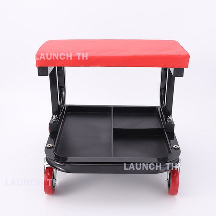 LAUNCH C Type Car Repair เก้าอี้ช่าง เก้าอี้ล้อเลื่อน แบบเหลี่ยมสีแดง มีถาดใส่เครื่องมือด้านล่าง  (ร้านส่งในไทย)