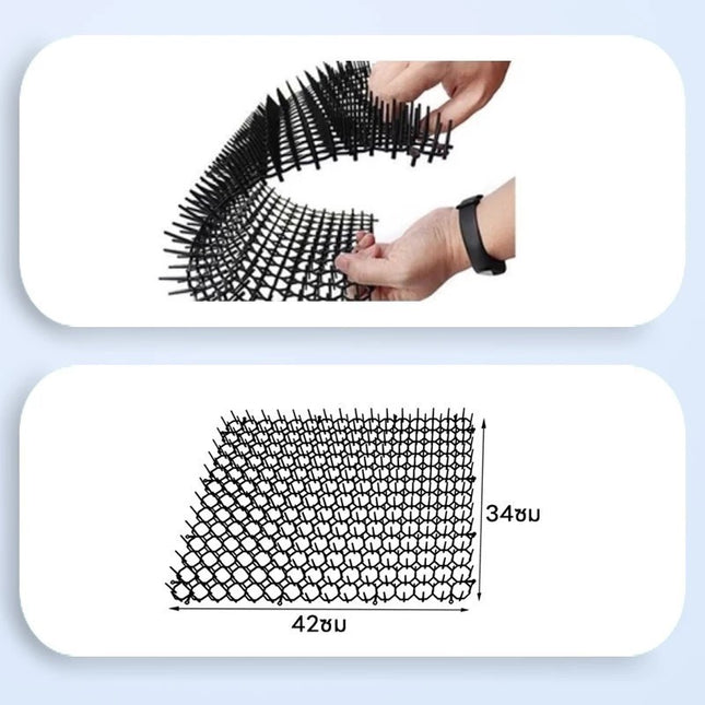 🚚พร้อมส่ง🚚แผ่นหนามไล่แมว หนามไล่สุนัข ยางหนามแมว ขนาดใหญ่ 34*42cm หนามไล่แมว หนามกันแมว แผงกันแมว
