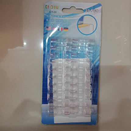 🚚พร้อมส่ง🚚คคลิปเก็บสายไฟ ตัวล็อกสายไฟ อุปกรณ์จัดระเบียบ คลิปจัดเก็บสายเคเบิ้ล สายชาร์จ USB  16/20ชิ้น สินค้าในไทย