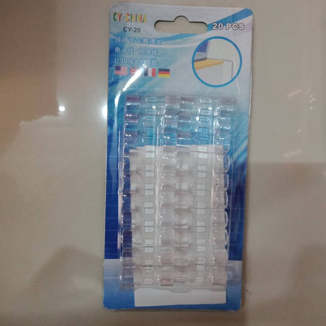 🚚พร้อมส่ง🚚คคลิปเก็บสายไฟ ตัวล็อกสายไฟ อุปกรณ์จัดระเบียบ คลิปจัดเก็บสายเคเบิ้ล สายชาร์จ USB  16/20ชิ้น สินค้าในไทย