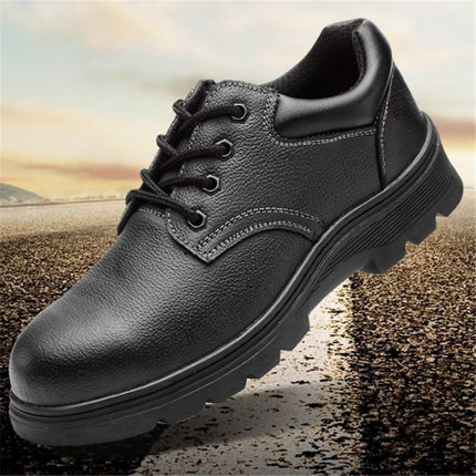 รองเท้าเซฟตี้  PU safety shoes รองเท้าแรงงาน รองเท้า คุณภาพสูง ไซส์ 39-44  สีดำ สินค้าในไทย