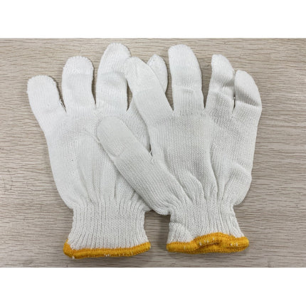 ถุงมือทอผ้าฝ้าย ถุงมือผ้า ราคาถูก เกรดอย่างดี ถุงมือผ้าสีขาว ราคา/ 10 คู่ 12 คู่ สินค้าในไทย
