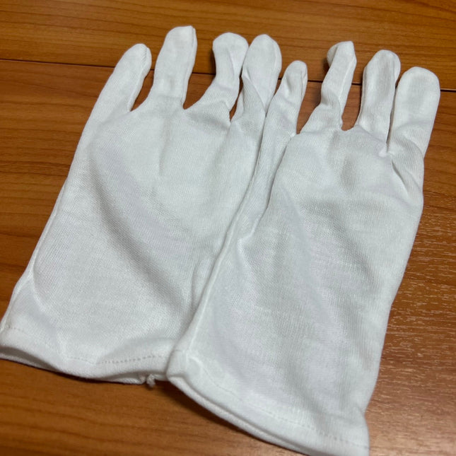 ถุงมือ ผ้าฝ้าย แบบบาง ขนาดฟรีไซส์ ถุงมือผ้าสีขาว สำหรับหยิบจับสินค้า ราคา /12คู่ สินค้าในไทย