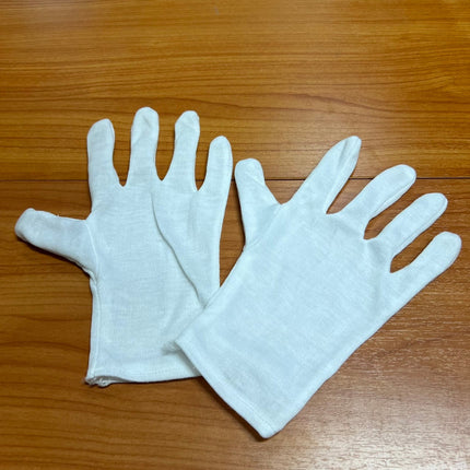 ถุงมือ ผ้าฝ้าย แบบบาง ขนาดฟรีไซส์ ถุงมือผ้าสีขาว สำหรับหยิบจับสินค้า ราคา /12คู่ สินค้าในไทย