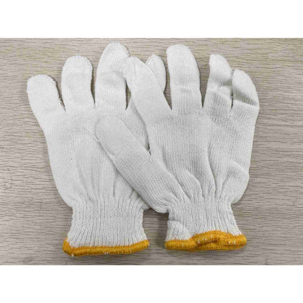 ถุงมือทอผ้าฝ้าย ถุงมือผ้า ราคาถูก เกรดอย่างดี ถุงมือผ้าสีขาว ราคา/ 10 คู่ 12 คู่ สินค้าในไทย
