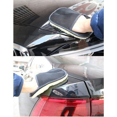 ถุงมือล้างรถ ขนแกะ เช็ดเบาะหนัง อย่างหนา นุ่มมาก,แว็กซ์รถยนต์ ดูดซึมน้ำได้ดี ราคา/ 1ชิ้น สินค้าในไทย