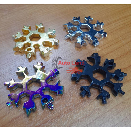 🔥พร้อมส่ง🔥ไขควงพกพา ไขควงพวงกุญแจ กุญแจหิมะ ประแจเลื่อนหิมะ ⊕☎❆18 ในหนึ่ง ประแจหกเหลี่ยมแบบพกพา