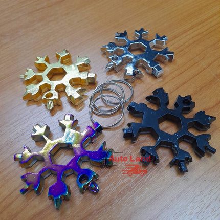 🔥พร้อมส่ง🔥ไขควงพกพา ไขควงพวงกุญแจ กุญแจหิมะ ประแจเลื่อนหิมะ ⊕☎❆18 ในหนึ่ง ประแจหกเหลี่ยมแบบพกพา