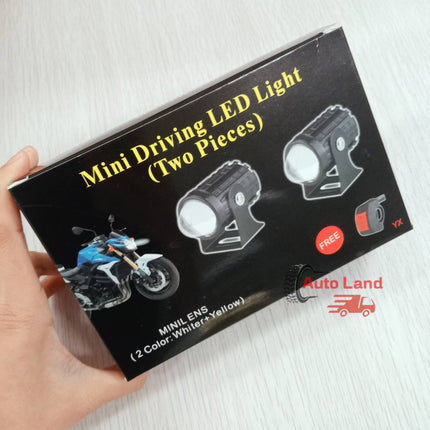 🔥พร้อมส่ง🔥ไฟตัดหมอก ไฟหน้าเลนส์ LED สองสี สีขาวสีเหลือง มินิไฟขับ สปอตไลท์ สปอตไลท์สองสีไฟมอเตอร์ไซค์