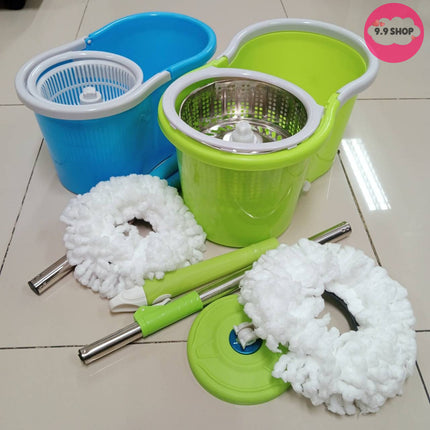 🚚พร้อมส่ง🚚ไม้ม็อบ ชุดถังปั่น ไม้ถูพื้น ไม้ถูพื้นพร้อมถังปั่นแห้ง ไม้ม๊อบถูพื้น ถังปั่นไม้ม๊อบ ในไทย