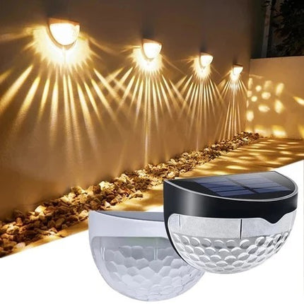 🔥พร้อมส่ง🔥โคมไฟ ไฟโซล่าเซส์ ครึ่งวงกลม ติดผนัง ตกแต่งรั้ว กำแพง โคมไฟ 6 LED ใช้พลังงานแสงอาทิตย์ กันน้ํา