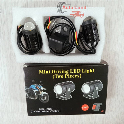 🔥พร้อมส่ง🔥ไฟตัดหมอก ไฟหน้าเลนส์ LED สองสี สีขาวสีเหลือง มินิไฟขับ สปอตไลท์ สปอตไลท์สองสีไฟมอเตอร์ไซค์