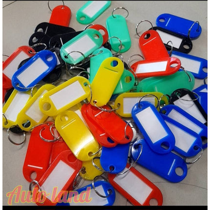 🔥พร้อมส่ง🔥 พวงกุญแจป้ายชื่อ  พวงกุญแจพลาสติก  พวงกุญแจป้ายแท็ก กระดาษ แพ็ค 10 ชิ้น / 50 ชิ้น สินค้าในไทย