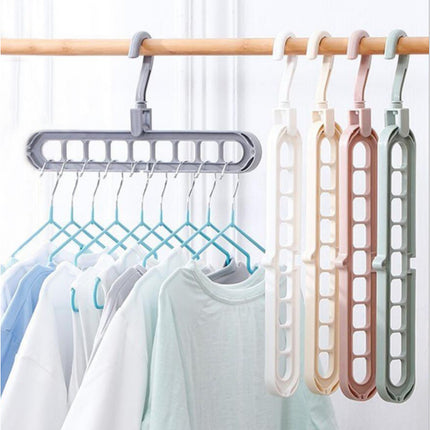 [พร้อมส่ง] ไม้แขวนเสื้อ 9 ช่องสังเกตการณ์ได้-นอนตะขอพลาสติก แขวนเสื้อผ้ากระเป๋าหมวก ตะขอแขวนรองเท้า ตะขอ4 แฉก