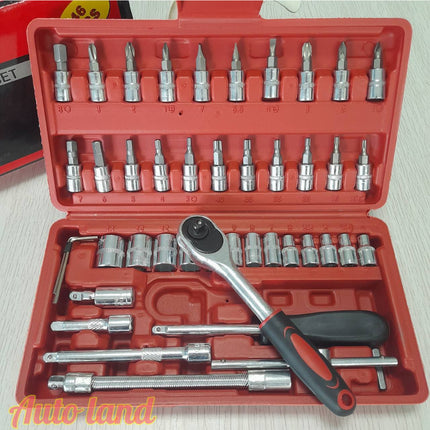 🔥พร้อมส่ง🔥ชุดประแจ ชุดลูกบล็อกอเนกประสงค์ 46ชิ้น ขนาด 1/4" พร้อมกล่อง กันกระแทก ไขควง ชุดหัวเปลี่ยน สินค้าในไทย