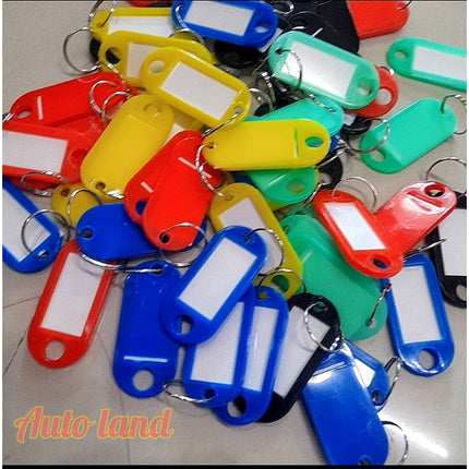 🔥พร้อมส่ง🔥 พวงกุญแจป้ายชื่อ  พวงกุญแจพลาสติก  พวงกุญแจป้ายแท็ก กระดาษ แพ็ค 10 ชิ้น / 50 ชิ้น สินค้าในไทย