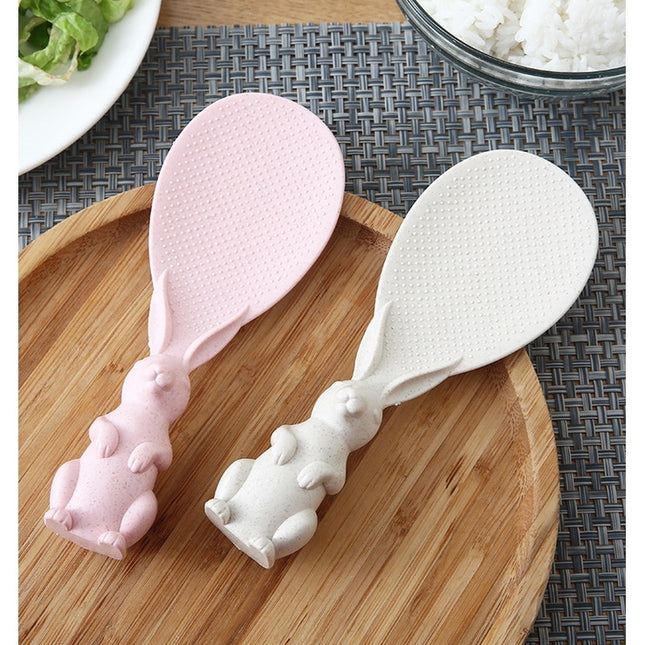 [พร้อมส่ง] ทัพพีพีตักข้าว ทัพพี ทัพพีตักอาหาร ทัพพีนูนและต้นข้าวรูปกระต่าย ทัพพีพลาสติก ข้าวไม่ติดความสะอาดง่ายตักข้าวไม่ติดทัพพีพี ราคา/ชิ้น