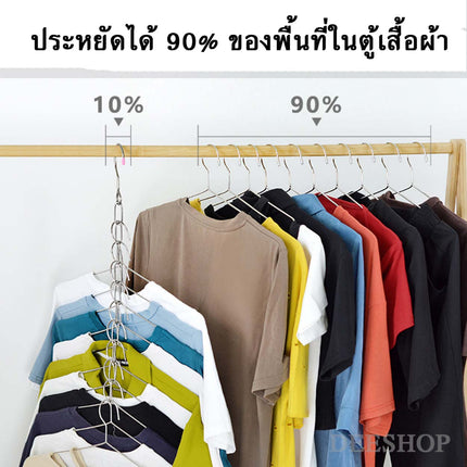 โซ่แขวนเสื้อผ้า ตะขอ ห่วงเหล็กแขวนสินค้า จัดระเบียบเสื้อผ้า สแตนเลส  สินค้าในไทย