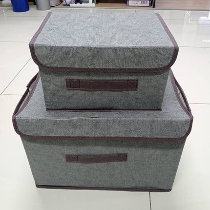 กล่องผ้าพับได้ กล่องผ้า  กล่องอเนกประสงค์  กล่องผ้าลินิน  ราคา/set 2ชิ้น