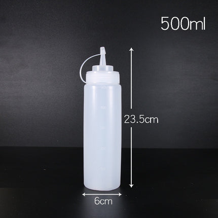 [พร้อมส่ง] ขวดบีบีขนาด 240/360/500ml. มีสเกลขวดขวดซอสขวดใส่มายองเนสมีฝาปิดปากแหลมขวดปรุงรสพลาสติกราคา/ชิ้น