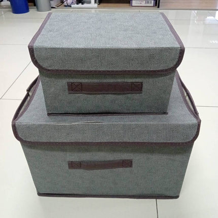 กล่องผ้าพับได้ กล่องผ้า  กล่องอเนกประสงค์  กล่องผ้าลินิน  ราคา/set 2ชิ้น