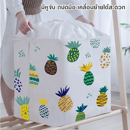 🔥พร้อมส่ง🔥 ตะกร้าผ้า ถุงใส่ผ้า กระเป๋าใส่ผ้า ปากถุงสามารถรูดปิดได้ บรรจุได้ 100L เเละ 140L คละลาย สินค้าในไทย