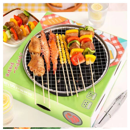 [พร้อมส่ง] เตาย่างเนื้อย่างสไตล์เกาหลี ย่างบาร์บีคิวแบบใช้แล้วทิ้งครัวปิคนิคแถมฟรีถ่านกล่องสีเทา