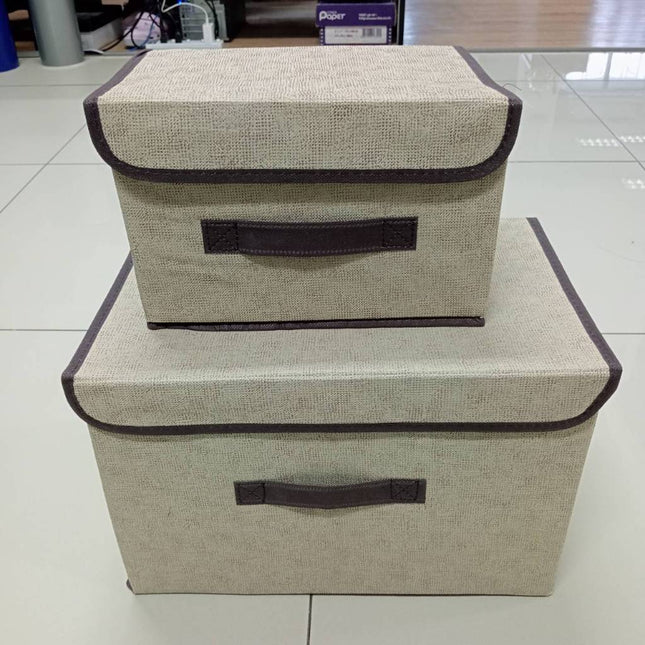 กล่องผ้าพับได้ กล่องผ้า  กล่องอเนกประสงค์  กล่องผ้าลินิน  ราคา/set 2ชิ้น