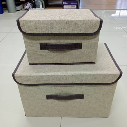 กล่องผ้าพับได้ กล่องผ้า  กล่องอเนกประสงค์  กล่องผ้าลินิน  ราคา/set 2ชิ้น