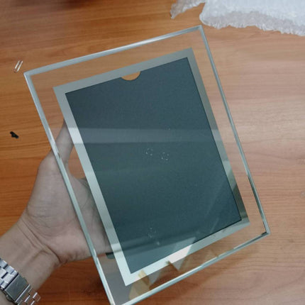 🚚พร้อมส่ง🚚กรอบรูป กรอบรูปกระจกคริสตัล วางได้แนวตั้ง แนวนอน ขนาด 5" 6" 7" 8" A4 A5 สีเงิน ราคา/ชิ้น สินค้าในไทย