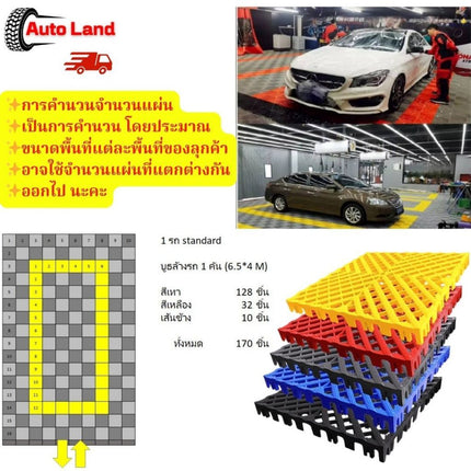 🚚พร้อมส่ง🚚แผ่นพื้นพลาสติก กันลื่น แผ่นพื้น  ตะแกรงพลาสติก แผ่นปูโรงรถ สินค้าในไทย