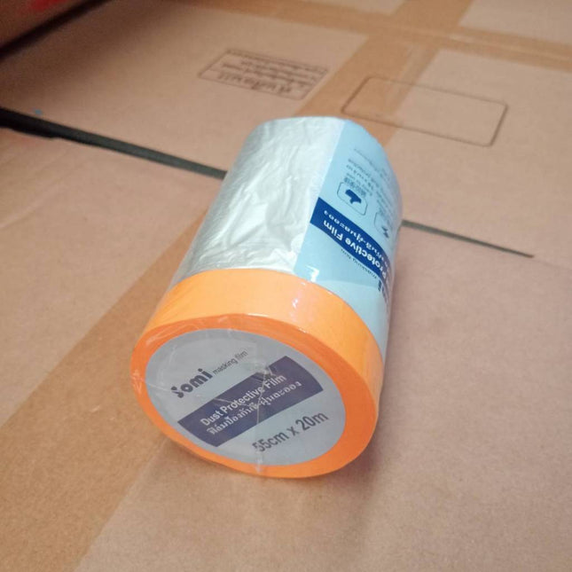 🚚พร้อมส่ง🚚พลาสติกปิดพ่นสี เทปปิดพ่นสี พลาสติกกันฝุ่น ชนิดมีเทปกาวใน เทปฟิล์ม ชนิดมีเทปกาวในตัว ใช้ในงานพ่นสี