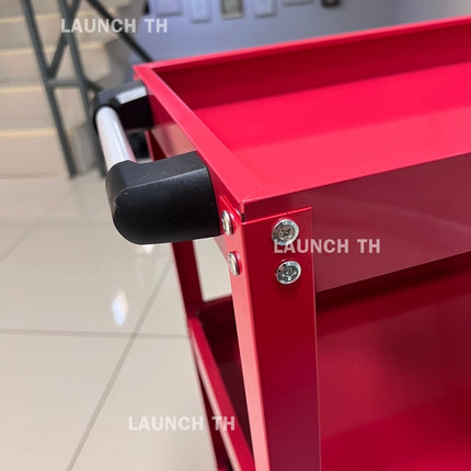LAUNCH Trolley 3 Layer Red  ชั้นวางเครื่องมือ 3 ชั้น ชั้นวางเหล็ก สีแดง เหล็กหนา ทนทานใช้ได้นาน