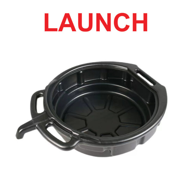 LAUNCH OIL PAN  ถาดรองน้ำมันเครื่อง พลาสติกใส่น้ำมันเครื่อง สีดำ แบบกลม มี 2 ขนาด 10 ,15 ลิตร
