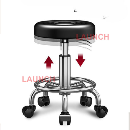 LAUNCH BAR CHAIR เก้าอี้ทรงกลมสีดำ สามารถปรับระดับ  ขึ้น-ลงได้  ล้อหมุน 360 องศา