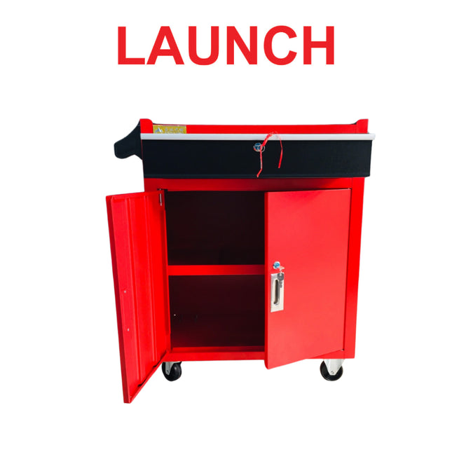 LAUNCH  JS-306 Tool Trolly ตู้เครื่องมือ 1 ลิ้นชัก ตู้สำหรับใส่เครื่องมือช่างสีแดง มีล้อเลื่อนในตัว