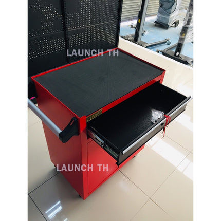 LAUNCH  JS-306 Tool Trolly ตู้เครื่องมือ 1 ลิ้นชัก ตู้สำหรับใส่เครื่องมือช่างสีแดง มีล้อเลื่อนในตัว