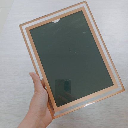 🚚พร้อมส่ง🚚กรอบรูป กรอบรูปกระจกคริสตัล วางได้แนวตั้ง แนวนอน ขนาด 5" 6" 7" 8" A4 A5 สีเงิน ราคา/ชิ้น สินค้าในไทย