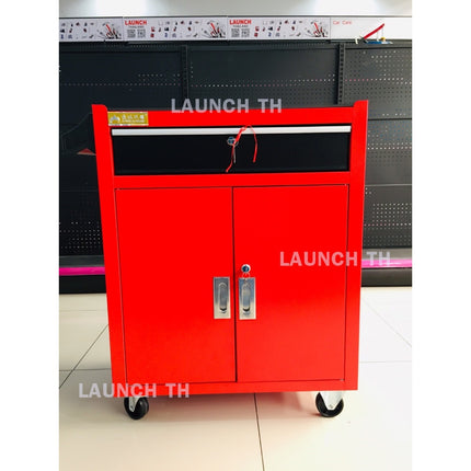 LAUNCH  JS-306 Tool Trolly ตู้เครื่องมือ 1 ลิ้นชัก ตู้สำหรับใส่เครื่องมือช่างสีแดง มีล้อเลื่อนในตัว